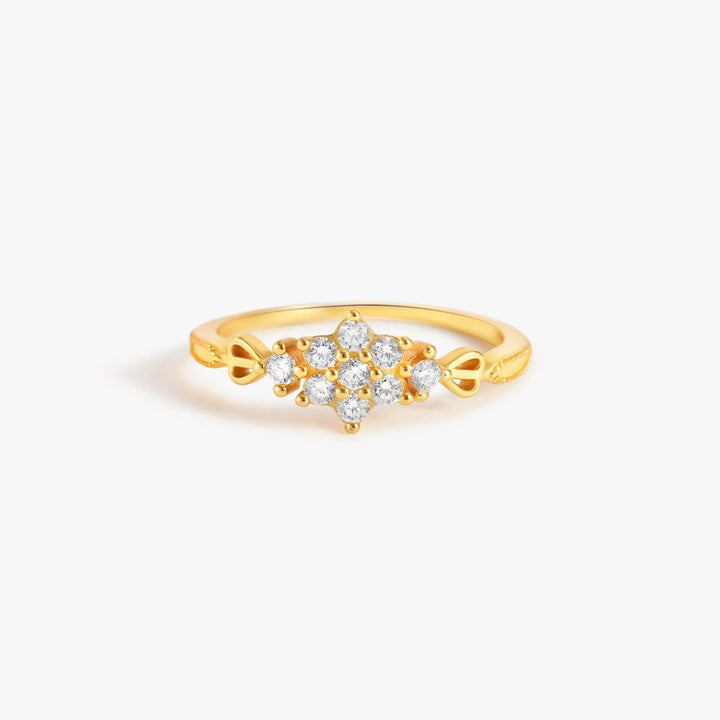 Dainty Flower Crystal 3A CZ Cluster Ring