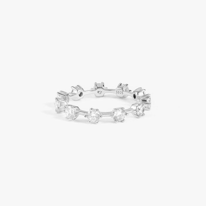 Crystal 5A CZ Hexagonal Eternity Ring