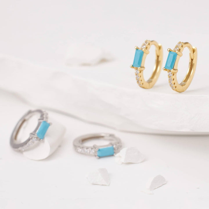 Turquoise Hoop Earrings - EricaJewels