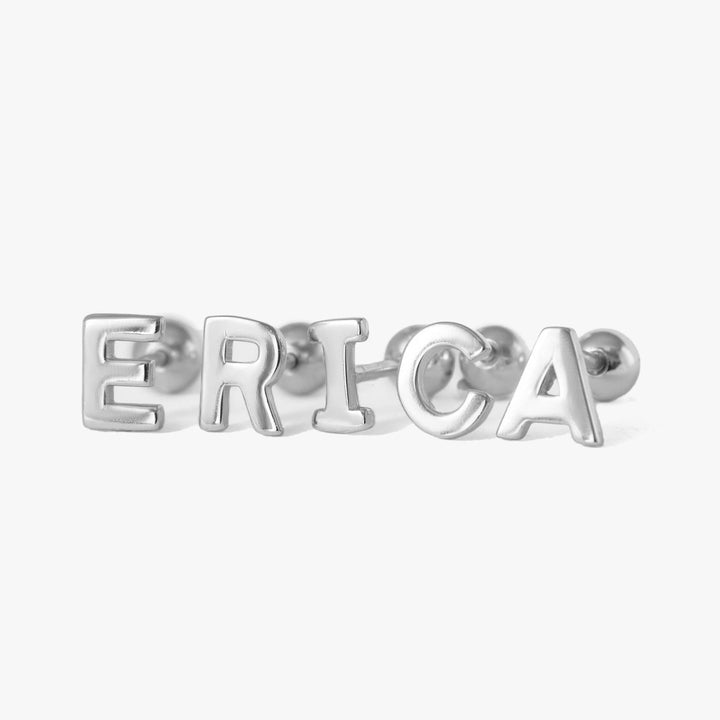 Erica Jewels Earrings | Initial Letters Screw Back Earrings 