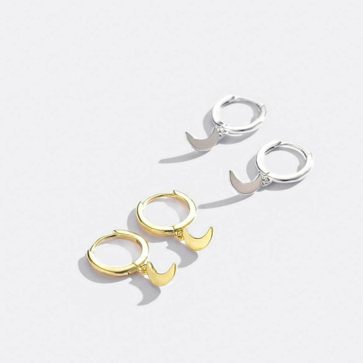 Moon Dangle Hoop Earrings - EricaJewels