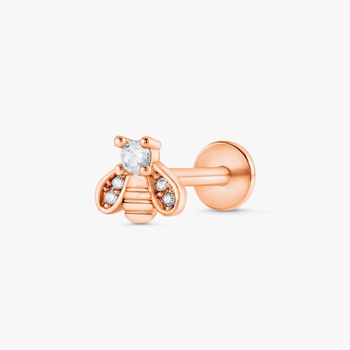 Humble Bee Crystal 3A CZ  Flat Back Piercing Stud