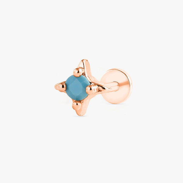 Color_Rose Gold,Bar Type & Materials_Labret (Titanium);Tiny Star Conch Flat Black Earring - EricaJewels