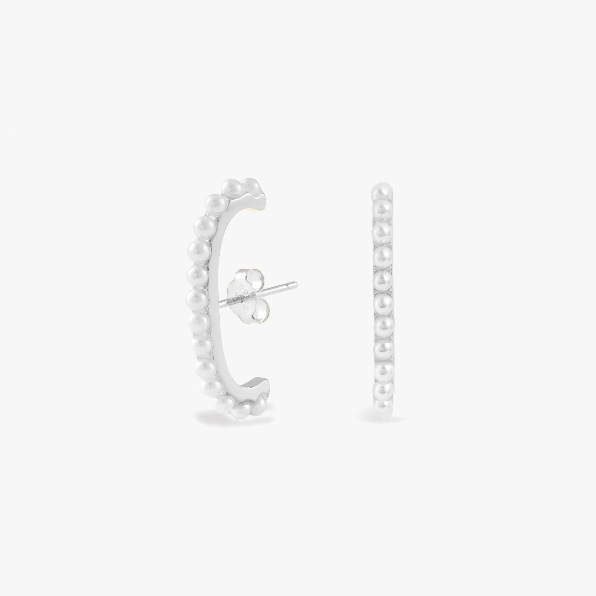 Pave Pearl Lobe Cuff Earrings - Limited Stock