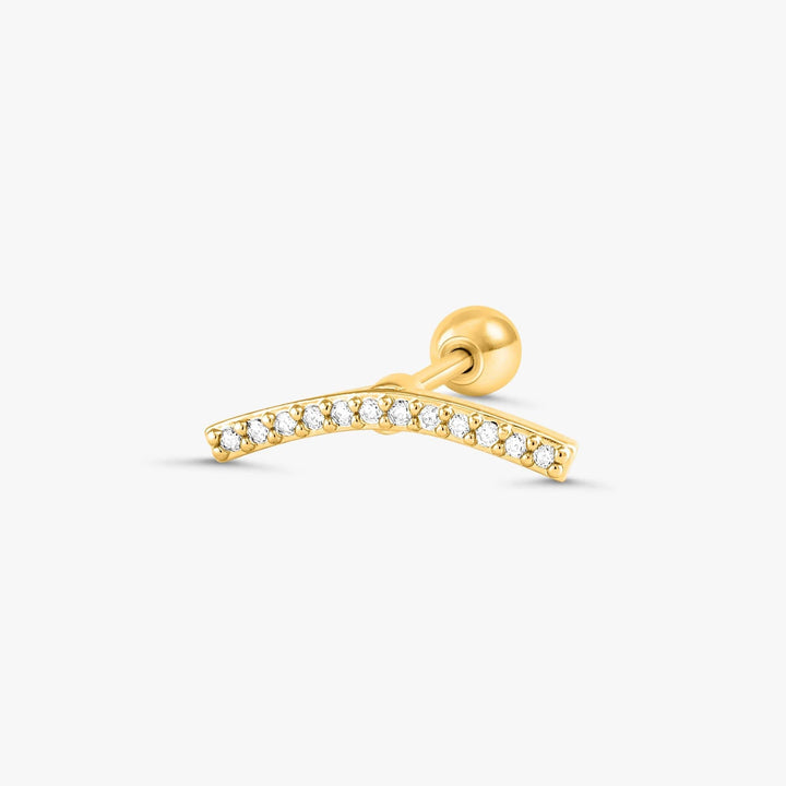 Pave CZ Curved Piercing Earrings - EricaJewels