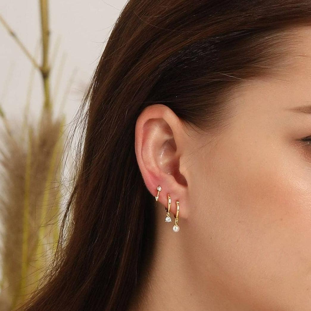 Dangle Hoop Earring Minimalist Hoops EricaJewels