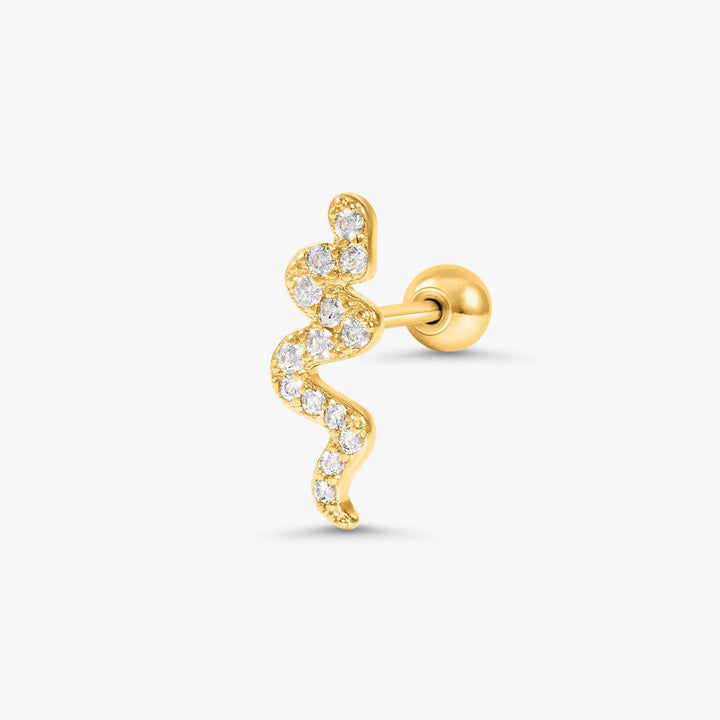 Crystal 3A CZ  Snake Flat Back Piercing Earring