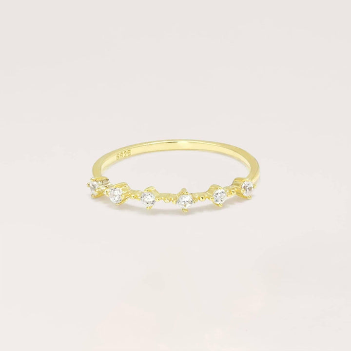 Gold Crystal 3A CZ Eternity Ring