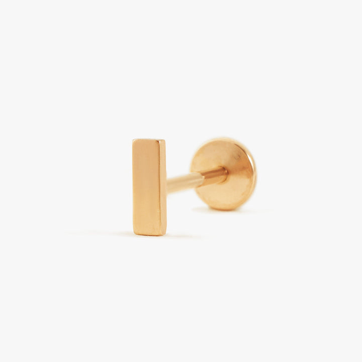 Mini schlichter Baguette Push Pin Piercing Ohrring