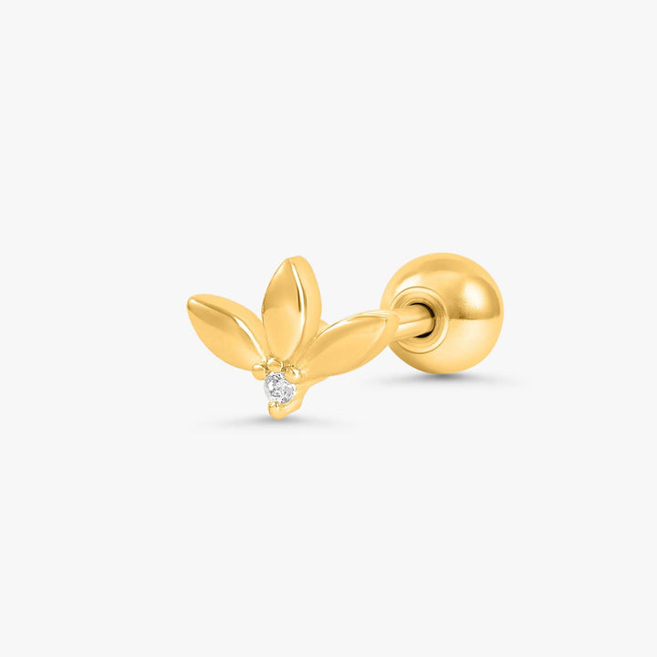 Boucle d'oreille piercing triple marquise unie à dos plat