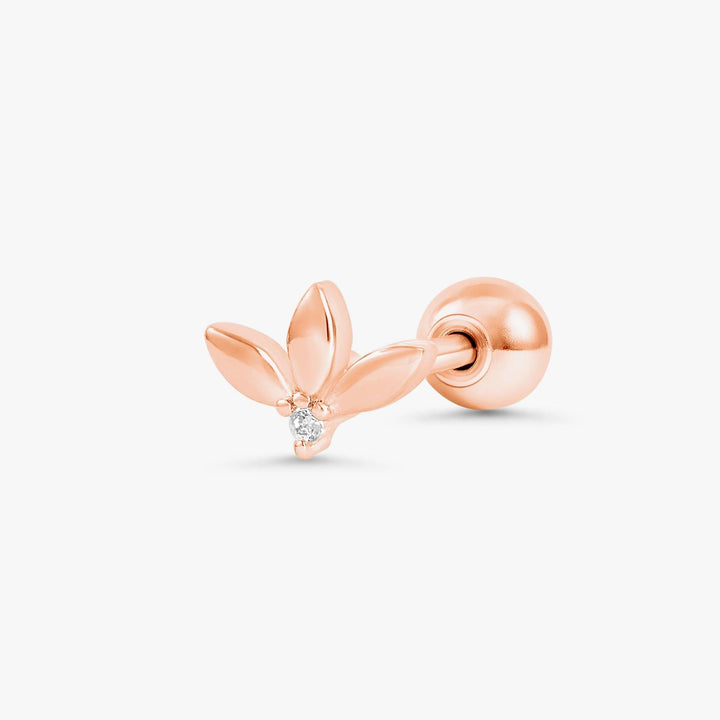 Boucle d'oreille piercing triple marquise unie à dos plat