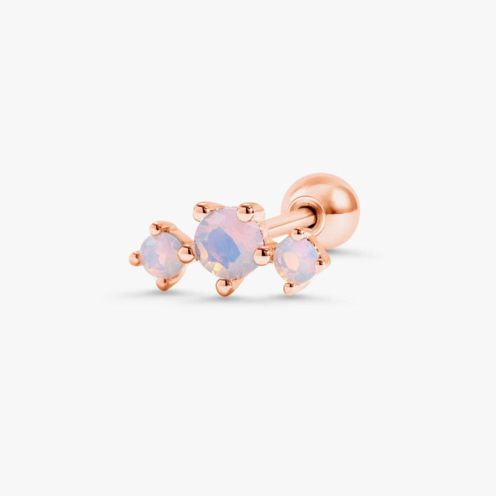 Trinity Pink Moonstone Flat Back Piercing Earring