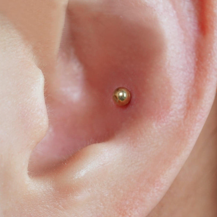 Multiple Sizes Plain Bead Push Pin Piercing Earring