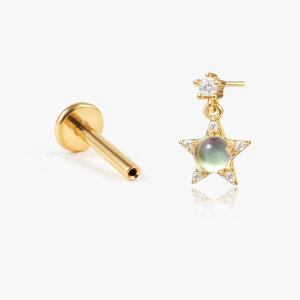 Dainty Star Push Pin Flat Back Earrings