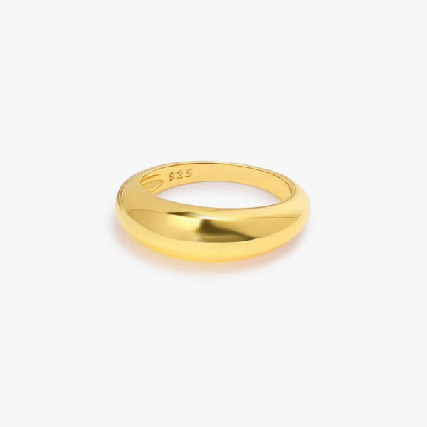 Gold Cigar Plain Band Ring