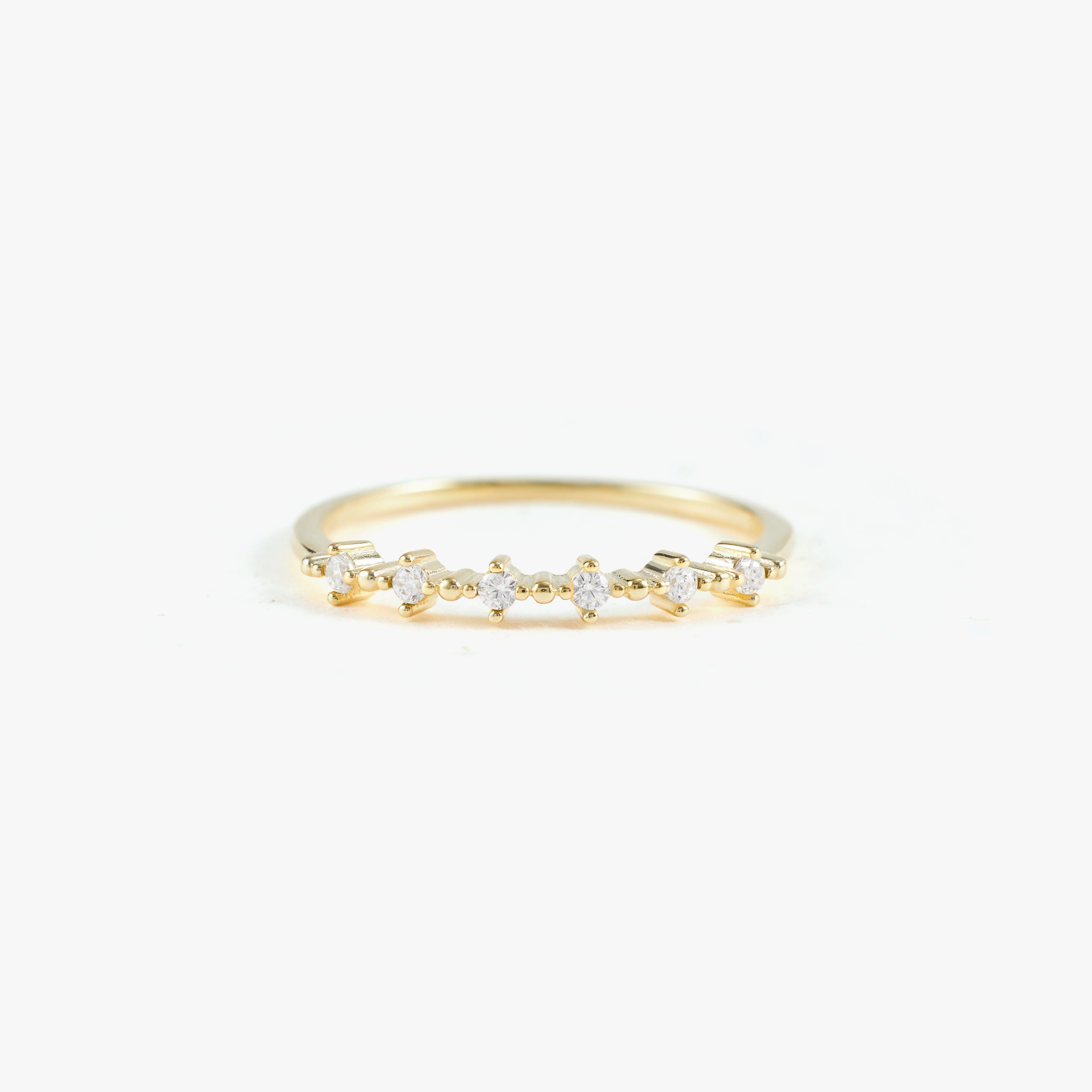 Gold Crystal 3A CZ  Eternity Ring