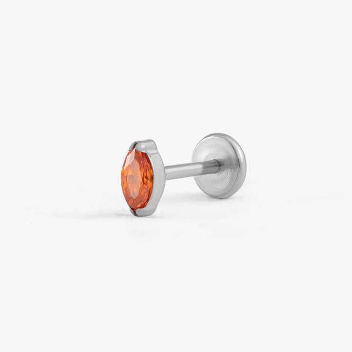 Tiny Marquise Garnet Red 3A CZ Push Pin Piercing Earring