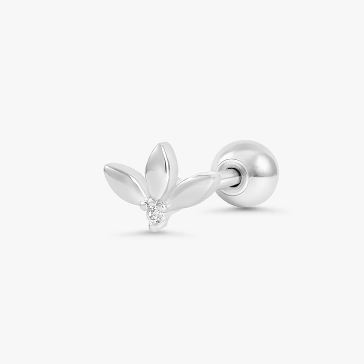 Boucle d'oreille piercing triple marquise unie à dos plat