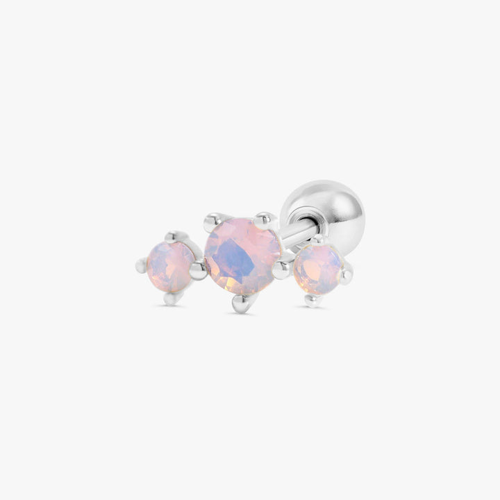 Trinity Pink Moonstone Flat Back Piercing Earring