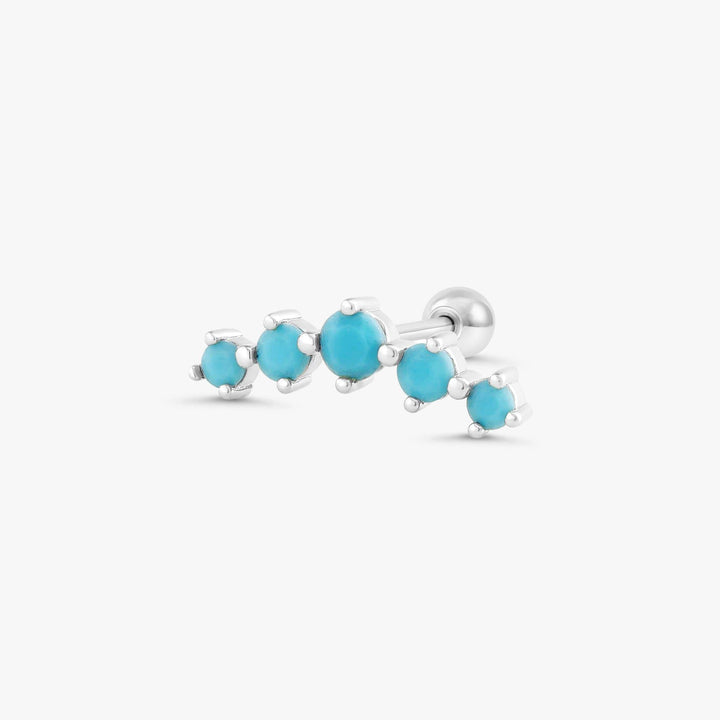 Curved Turquoise Flat Back Piercing Earring