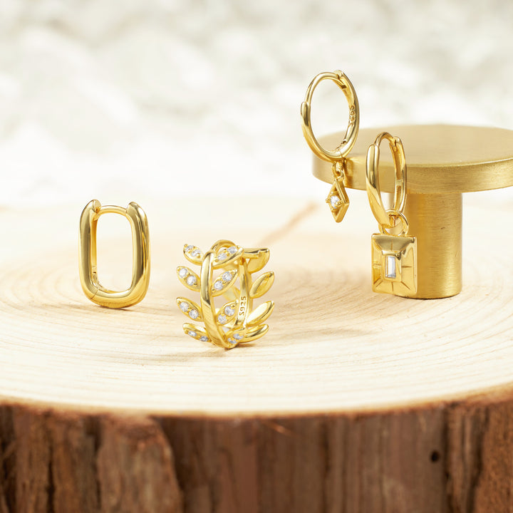 rhombus hoop earrings