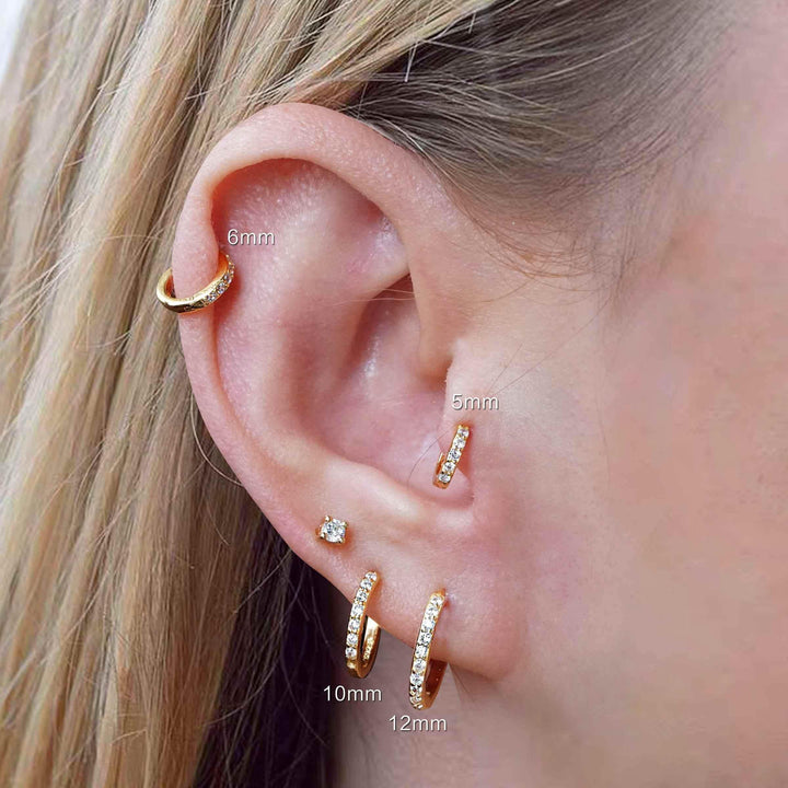 Rose Gold Multi-Color Hoop Earrings With Sizes