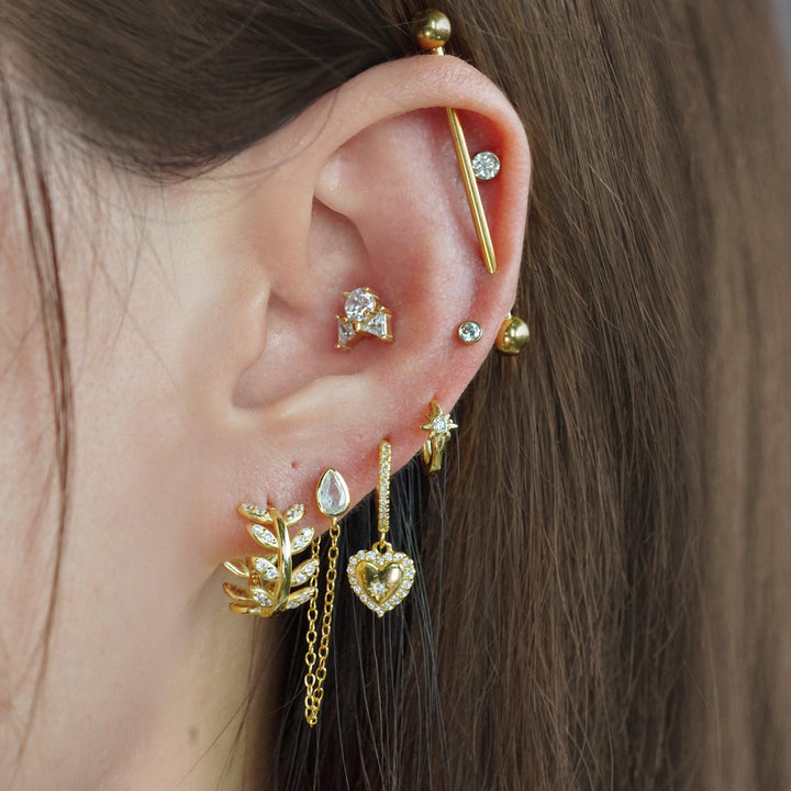 North Star Huggie Hoop Earrings