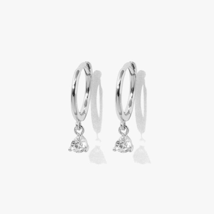Crystal 3A CZ Charm Dangly Hoop Earrings-EricaJewels