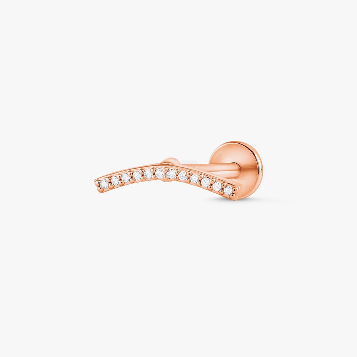 Gebogener Kristall 3A CZ Flache Rückseite Piercing Ohrring