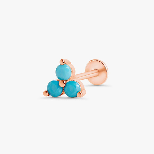 Color_Rose Gold,Bar Type & Materials_Labret (Titanium);Turquoise Earring Studs - EricaJewels