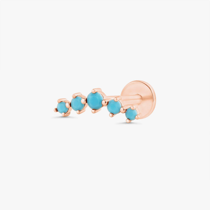 Curved Turquoise Flat Back Piercing Earring
