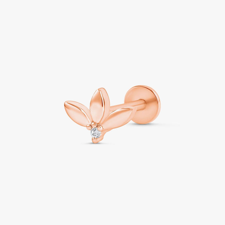 Boucle d'oreille piercing triple marquise unie à dos plat