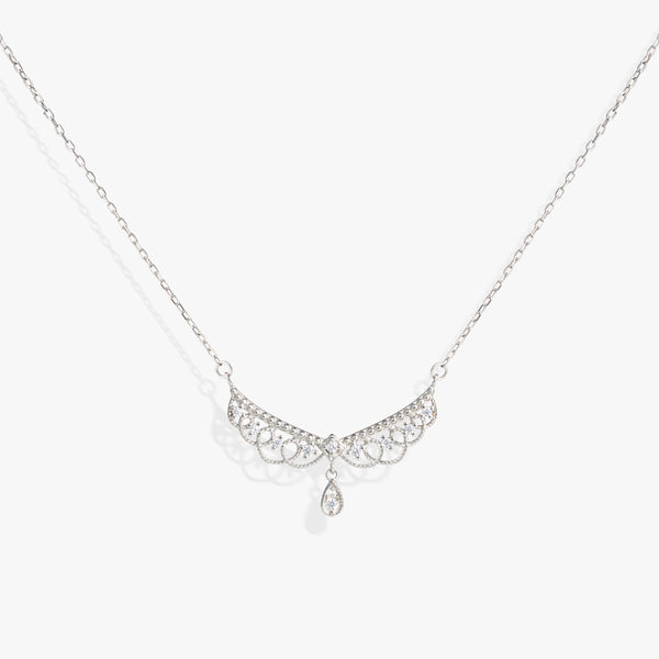 Intricate Princess Hollow Necklace | Sterling Silver