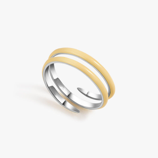 Lemon Yellow Enamel Open Claw Ring