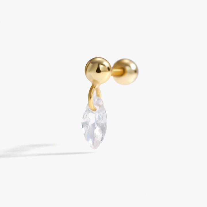 Marquise Crystal 3A CZ Dangle Screw Back Earrings