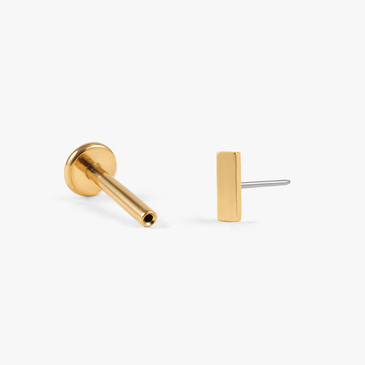 Mini schlichter Baguette Push Pin Piercing Ohrring