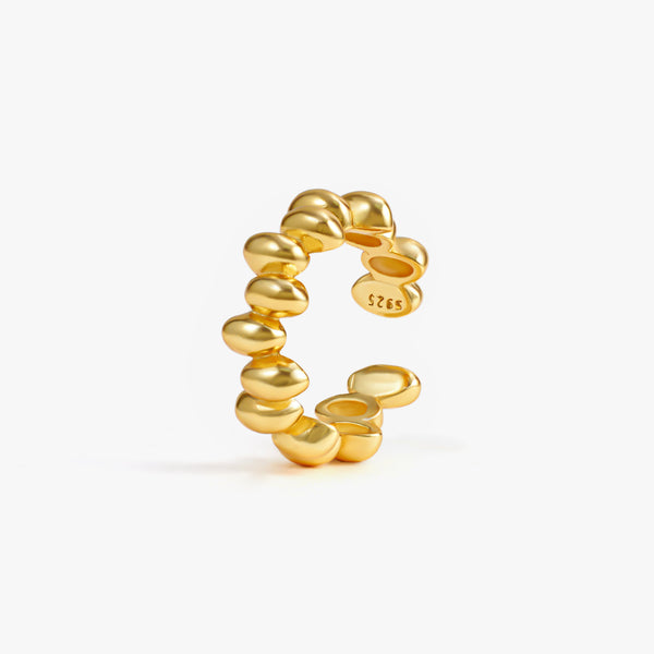 Minimalist Plain Bead Helix Cuff Earring