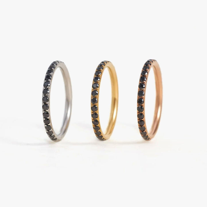Multiple Sizes Black 3A CZ Cartilage Hoop 16g