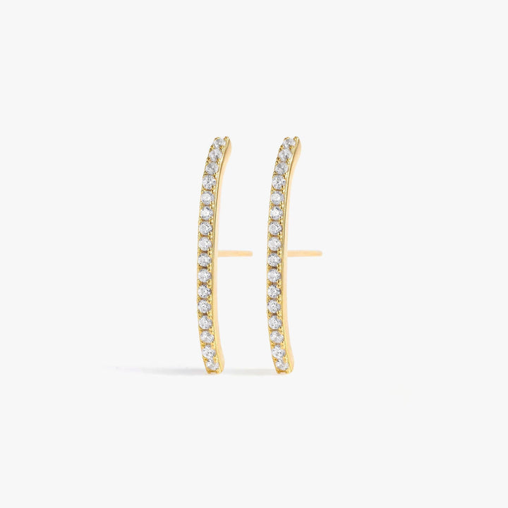 Pave Crystal 3A CZ Lobe Cuff Earrings