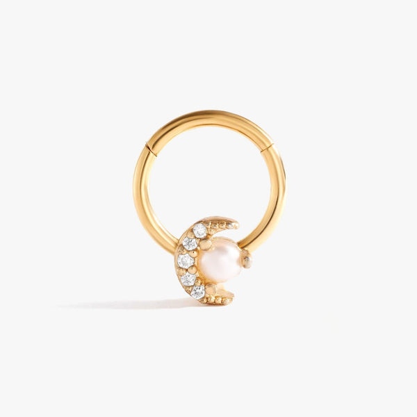 Pearl Celestial Moon Daith Jewelry & Septum Rings