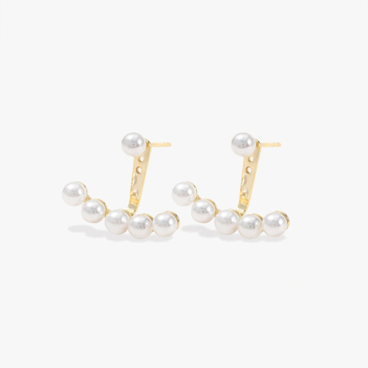 Pearl Custers Front Back Stud Earrings