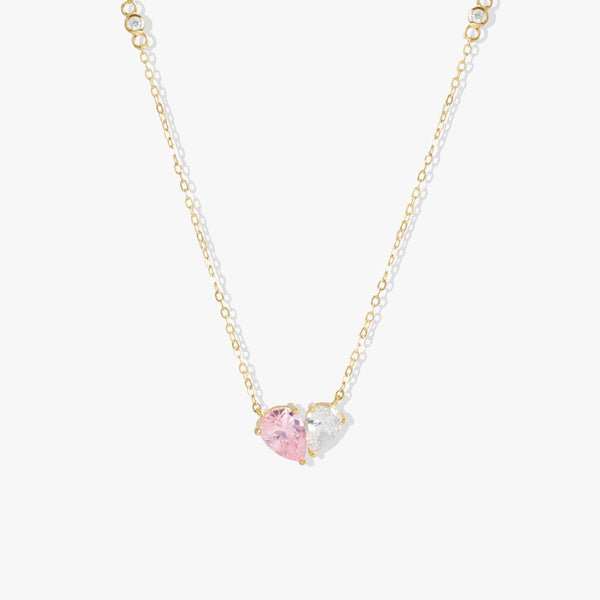 Pink 5A CZ Heart Cut Pendant Necklace | Christmas Gift