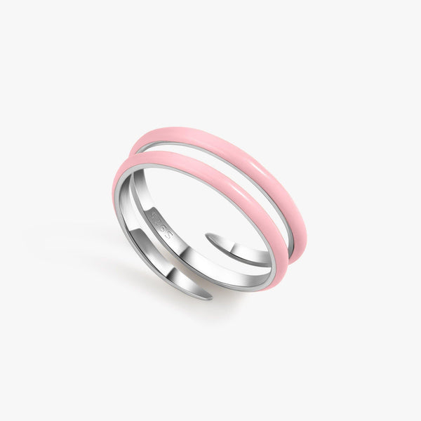 Pink Enamel Open Claw Ring