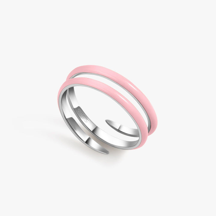 Pink Enamel Open Claw Ring