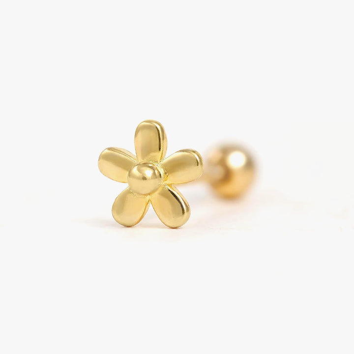 Plain Daisy Flower Screw Back Earrings