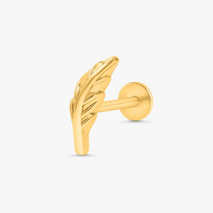 Plain Essential Feather Flat Back Piercing Stud