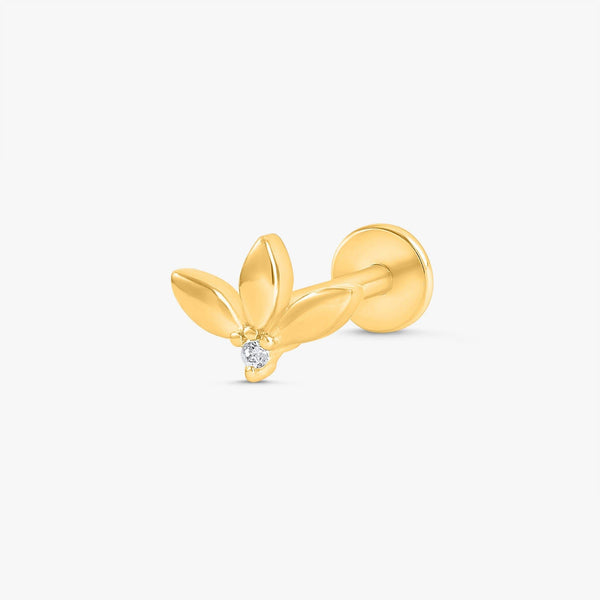 Color_Gold,Bar Type & Materials_Labret (Titanium);Marquise Earrings - EricaJewels