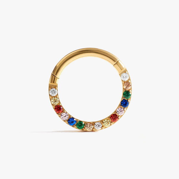 Rainbow 3A CZ Daith Jewelry & Septum Rings