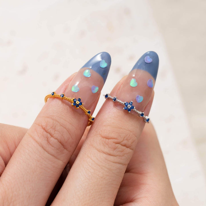 Dainty Blue Sapphire Gold Ring