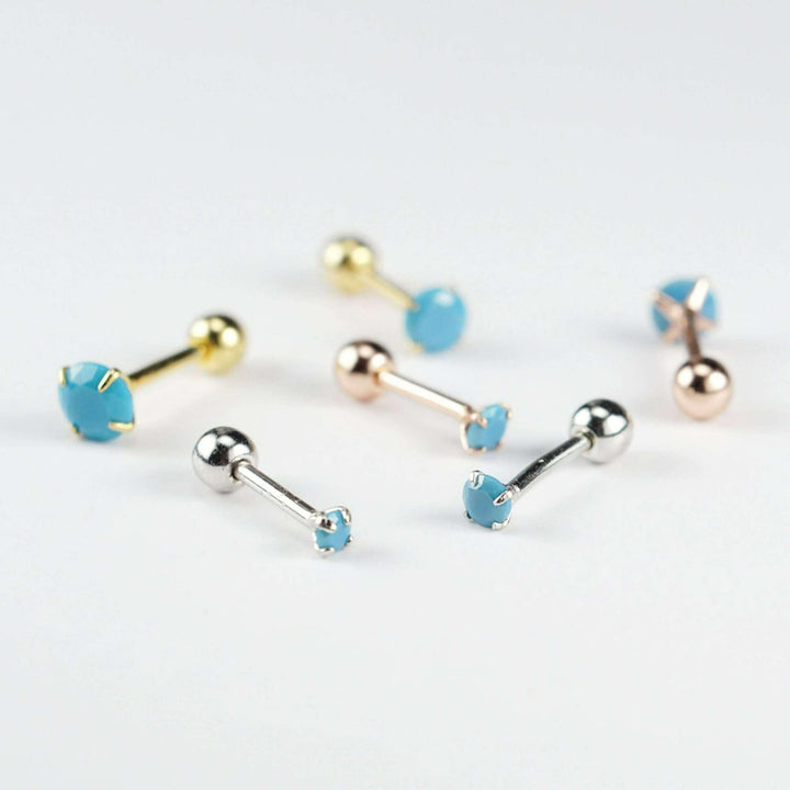 Turquoise Screw Back Earrings - EricaJewels